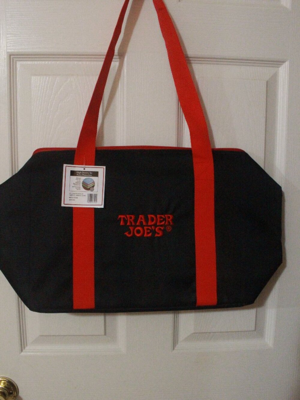 Trader Joe’s Black & Red Insulated Zip Tote Cooler Bag
